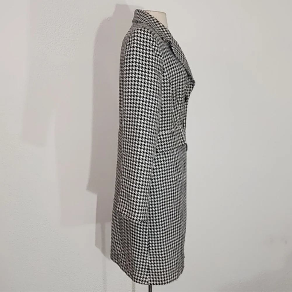 Isabella Suits Coat Houndstooth Black Plus Size 14
